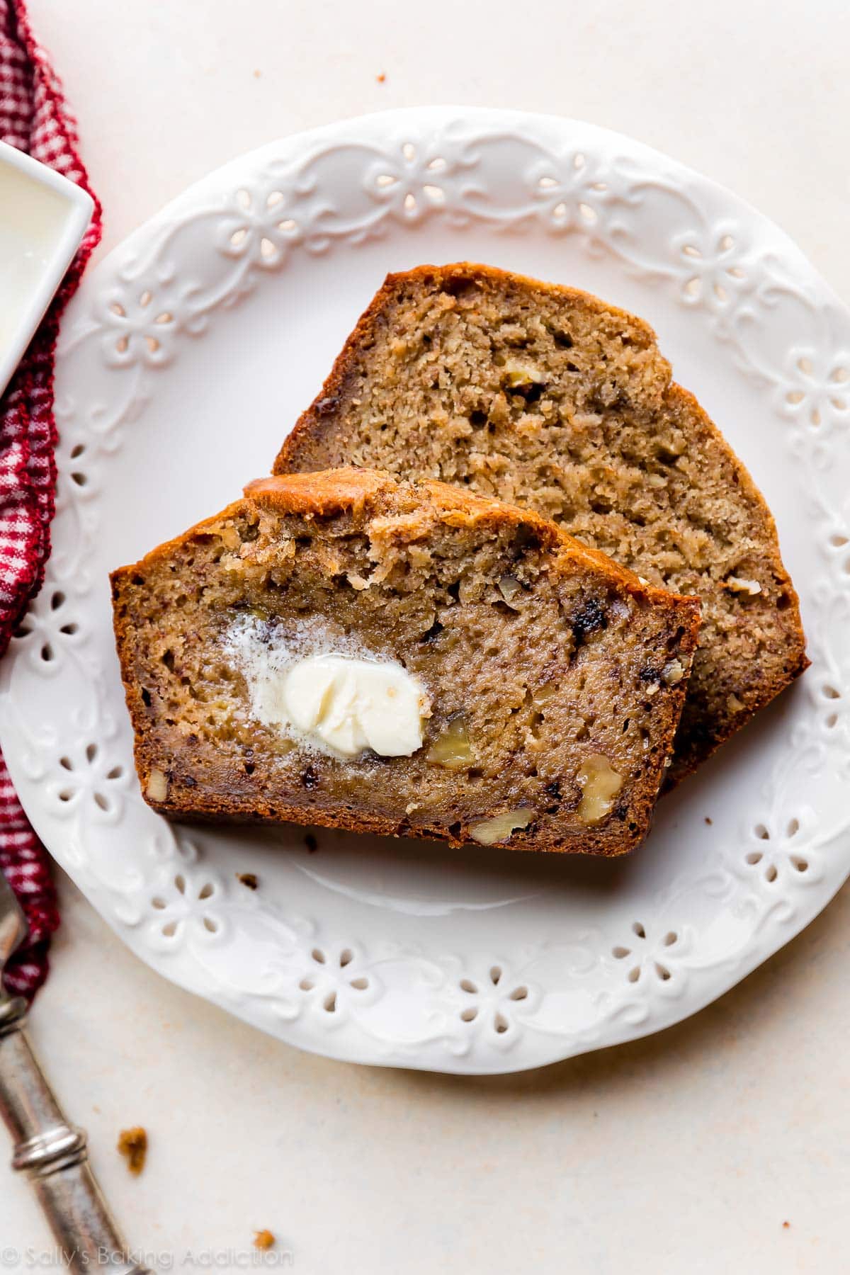 Wrapped banana bread ready to freeze
