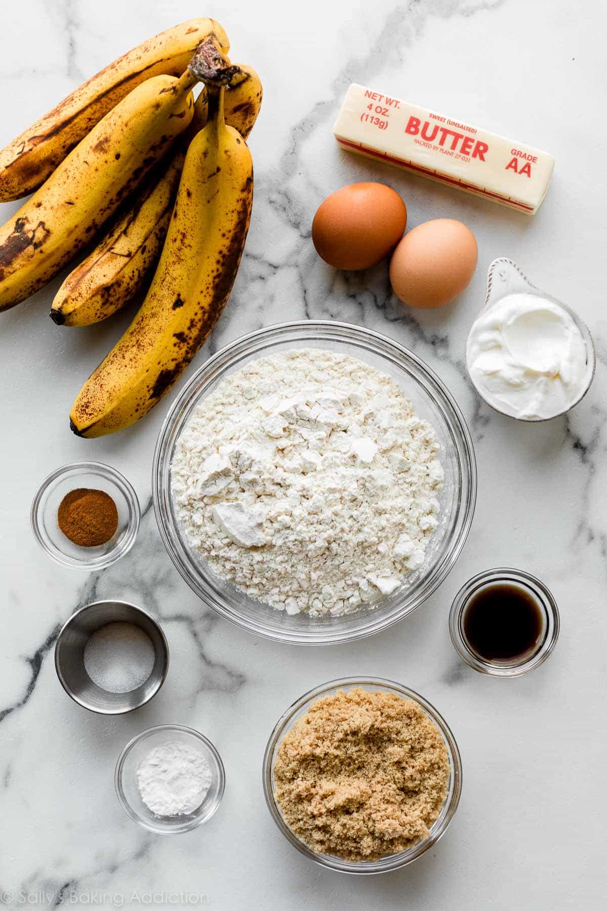 banana batter in metal loaf pan.